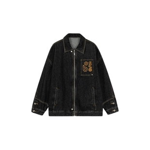 bosie伯喜2025年秋季新款解构牛仔外套男情侣休闲时尚复古夹克潮