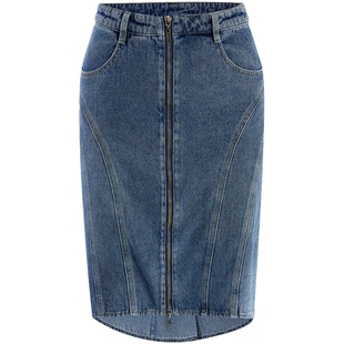 MARYLING玛俪琳夏季不对称设计时尚高级牛仔半身裙A1CCW72430