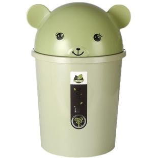 家用可爱卡通带盖垃圾桶卫生间有盖翻盖厕所防臭纸篓大号客厅卧室