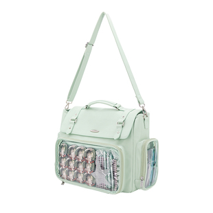 木与石包包痛包双肩斜挎两用包女小食量大容量书包娃包绿色电脑包