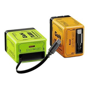 120氮化镓快充充电器安诗登适用华为苹果安卓快充伸缩线一体式充电器旅行Type-c手机快充头平板多口充电头