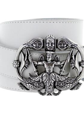 热销durabelt男腰带皮带休闲针扣牛皮真皮古董雕刻海王星商务38mm