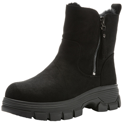 大东女鞋雪地靴加厚棉靴厚底中筒