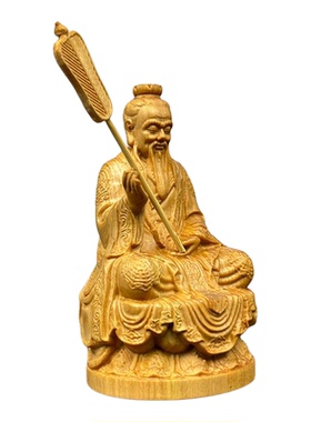 崖柏木雕刻佛像三清道祖供奉摆件