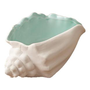 陶瓷烟灰缸创意个性潮流家用客厅ins风防飞灰大号海螺收纳摆件