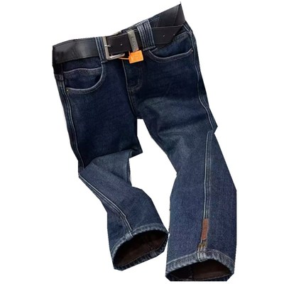 2024年秋冬加绒直筒裤牛仔裤