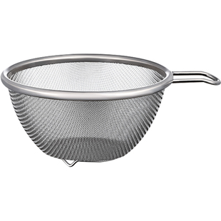 肆月迷你304不锈钢沥水篮小带把手柄洗水果菜盆漏碗网篮淘米神器
