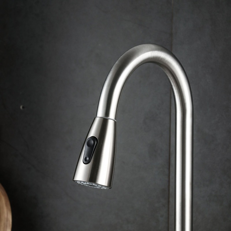 304不锈钢厨房伸缩拉伸洗菜盆盘龙头 平三通抽拉式家用冷热水龙头