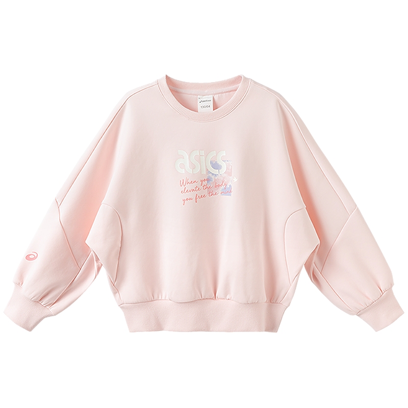 【商场同款】ASICS/亚瑟士儿童2025年新款女童针织圆领卫衣有型