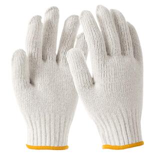 得力工具手套劳保耐磨工作防滑劳保手套棉纱加厚加厚带胶工作手套