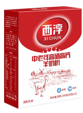 西淳中老年富硒高钙羊奶300g盒装