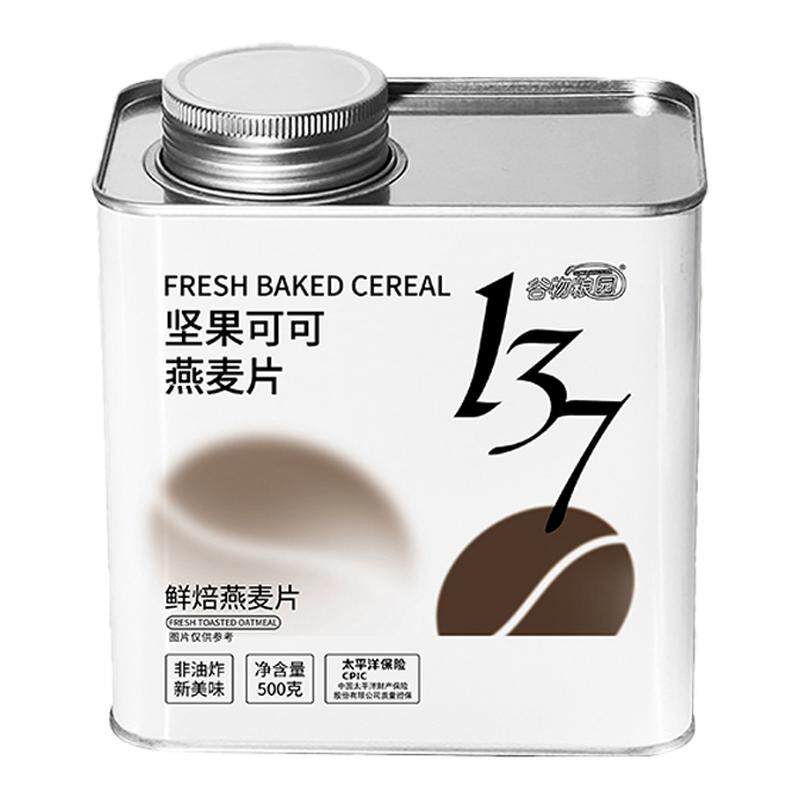 谷物粮园鲜焙燕麦片500g罐装