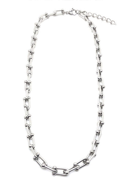 谢霆锋杭州演唱会同款U型马蹄钛钢项链男女正品高配版锁骨链周边