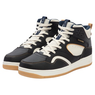 361度男鞋高帮板鞋秋冬皮面防水加绒运动鞋男士保暖加毛大棉鞋二