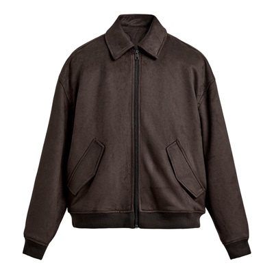 外贸单男装绒面质感棉服夹克外套