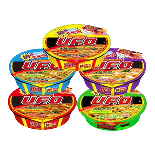 日清UFO飞碟炒面夜宵方便面干拌面泡面碗面速食品124g*12碗整箱装