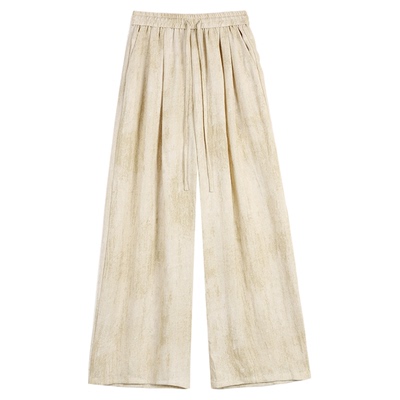 莱赛尔天丝轻薄直筒高腰阔腿长裤