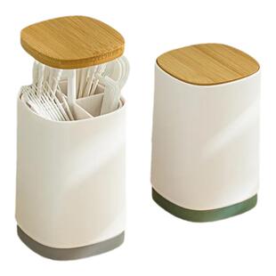 日式牙签盒家用自动按压式弹出分格棉签牙线盒牙签罐牙签筒轻奢