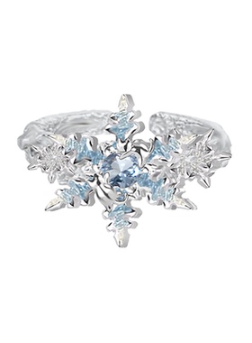 MASW麻秀凛冬雪花猫咪戒指情侣