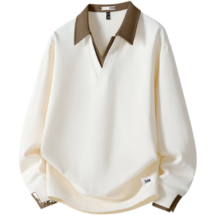 it izzue美式翻领拼色长袖卫衣男2026春季休闲假两件情侣上衣潮Y