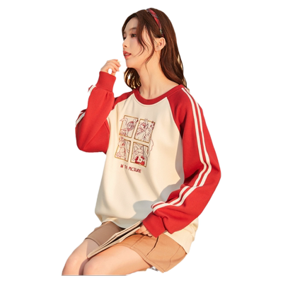 2023加绒长袖卫衣唐狮宽松