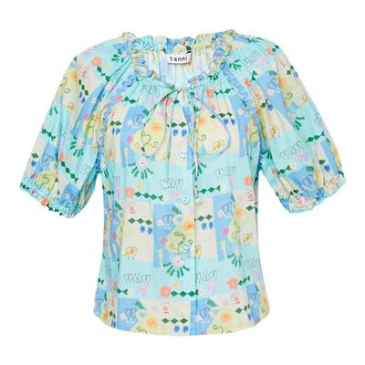 tanni度假风异域图腾印花上衣