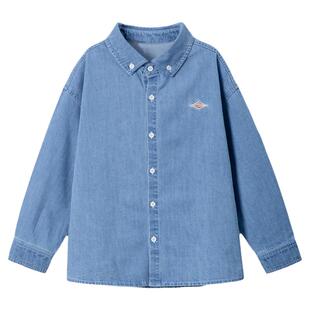 Bluem男童衬衫儿童外套牛仔春秋新款男孩长袖衬衣中大童上衣薄款