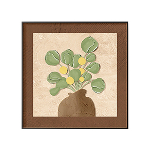 中古风餐厅饭厅装饰画复古客厅玄关背景墙挂画原木风卧室床头壁画