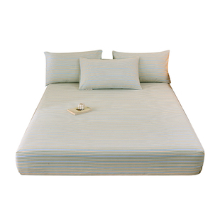 夏季纯棉老粗布床笠款床单100全棉床罩席梦思床垫三件套2024新款