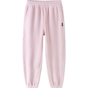 巴拉巴拉儿童裤子男童女童运动裤秋冬季新款中大童摇粒绒长裤加厚