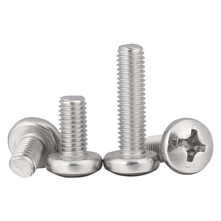 304不锈钢十字盘头螺丝GB818圆头十字机螺钉M2M2.5M3M4M5M6M8M10