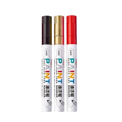 清明节扫墓碑文补漆笔墓石碑油漆笔红色黑色防水不掉色耐高温户外描字描碑文金漆笔补色上色记号笔补漆专用笔