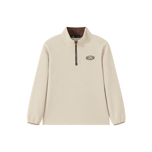 拓路者男童加绒卫衣女童摇粒绒保暖衣服儿童秋冬季运动半拉链上衣