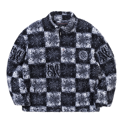 时尚街头个性格子保暖外套