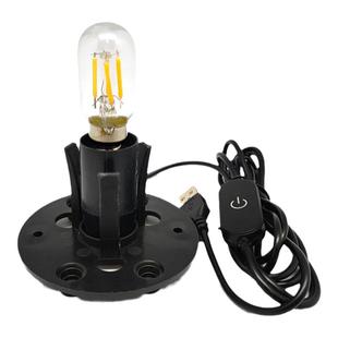 USB节能插电盐灯专用底座LED灯泡灯线配件E12螺口可调光灯线