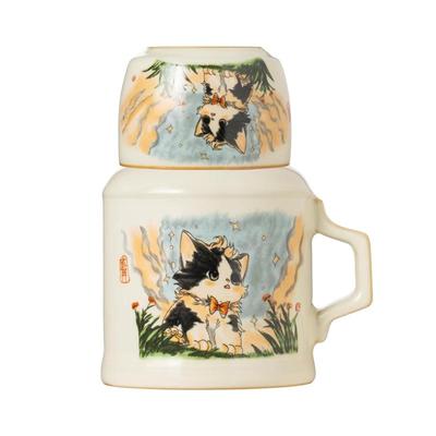 汝窑可爱猫小暖壶泡茶杯水杯定制