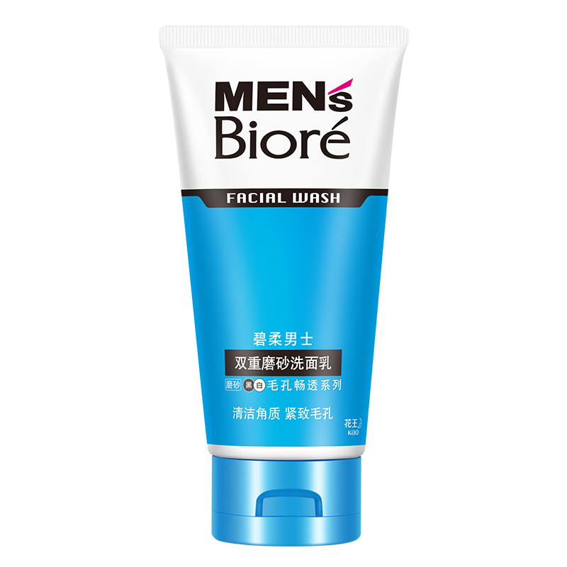 Biore/花王碧柔男士双重磨砂洗面乳100g清洁男士洁面