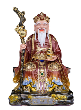 树脂彩绘山神爷山神奶供奉神像