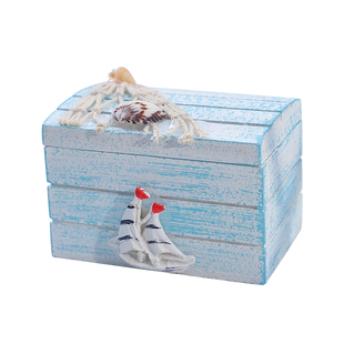 地中海风小木盒精致收纳盒桌面装饰品儿童宝箱橱窗布置小匣子摆件