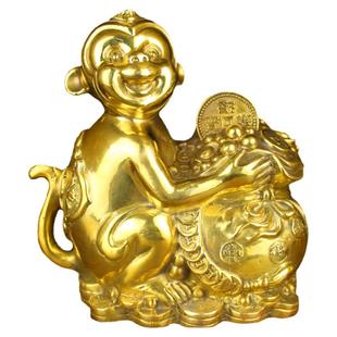 铜猴子摆件铜猴十二生肖猴摆设黄铜猴铜器装饰品家居工艺品礼品纯