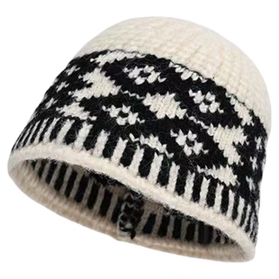 显脸小毛线帽子女款2025新款冬天针织堆堆帽韩系冷帽ins潮大头围