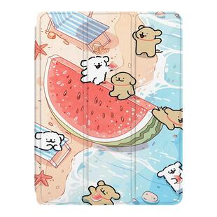 imobile线条小狗适用ipad保护套ipadpro带笔槽air5可爱4西瓜mini6/2021苹果11寸10第九代三折式3/2平板保护壳