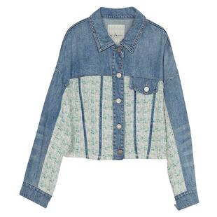 谜底拼接牛仔外套女春新款复古风特色大廓形牛仔服241MW0132