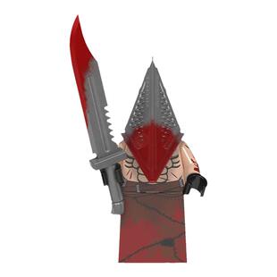 中国积木电影6101万圣节寂静三角头护士驱魔人拼插积木人仔