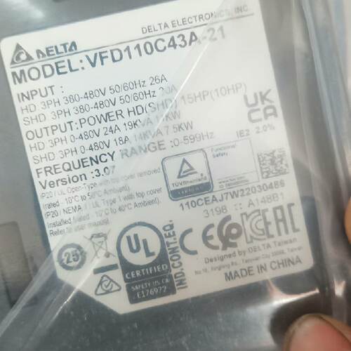 （请询价）台达变频器VFD110C43A-21 C2000十 11KW