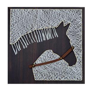 马到功成钉子绕线画减压手工DIY材料包儿童创意礼物3D纱线画装饰