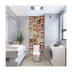 墙贴自粘卫生间防水放油厨卫墙面装饰贴墙贴复古唐卡翻新瓷砖贴纸