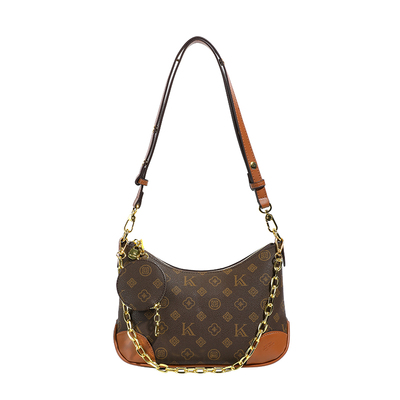 高级感轻奢女包2025新款百搭斜挎包女老花牛角包腋下包链条单肩包