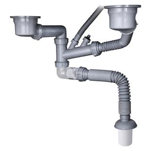 潜水艇厨房洗菜盆下水管双水槽下水器套装下水道防臭排水管配件
