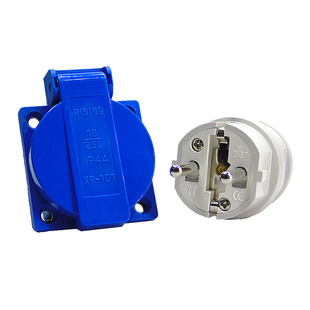 汽油发电机配件大全发动机专用插头家用输出插座220V欧式带线纯铜